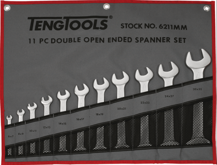 Teng Double Open-End Spanner 11pc set, featuring wrenches from 6mm to 32mm for versatile, durable, and ergonomic fastening tasks.