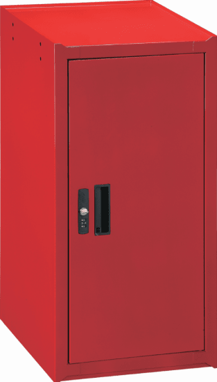 Teng Swing Door Side Cupboard for Roll Cabs with lockable door and two shelves, ideal for secure tool storage.