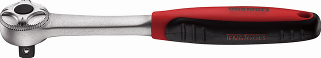 Teng 1/4" Drive Ratchet-150mm features a fine-tooth design with 72 teeth for 5-degree increments and ergonomic bi-material grip.