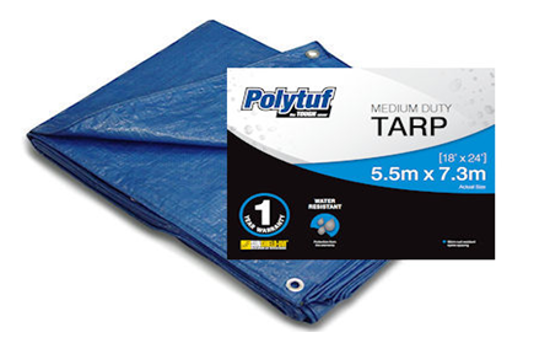 Medium Weight Blue Tarpulins-18FT x 24FT-Each