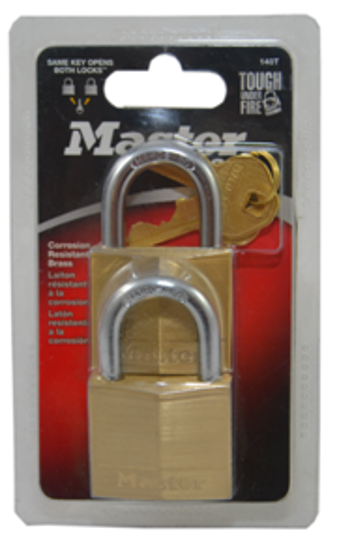 Masterlock Diamond Brass Padlock 40mm-2-Pack