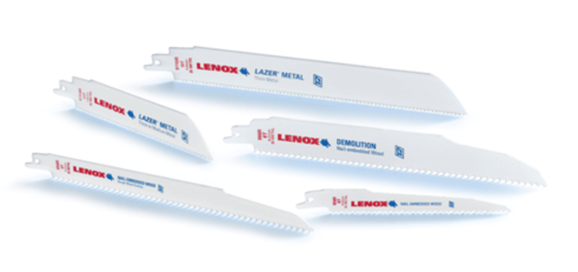 Lennox Blade T20583-110R (5PK) for wood, metal, and plastic cutting; features patented design for longevity and bi-metal durability.