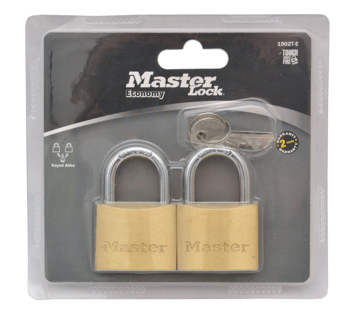 Master Lock 1902TAU Brass Economy Padlock 40mm Keyed Alike (Pack of 2)