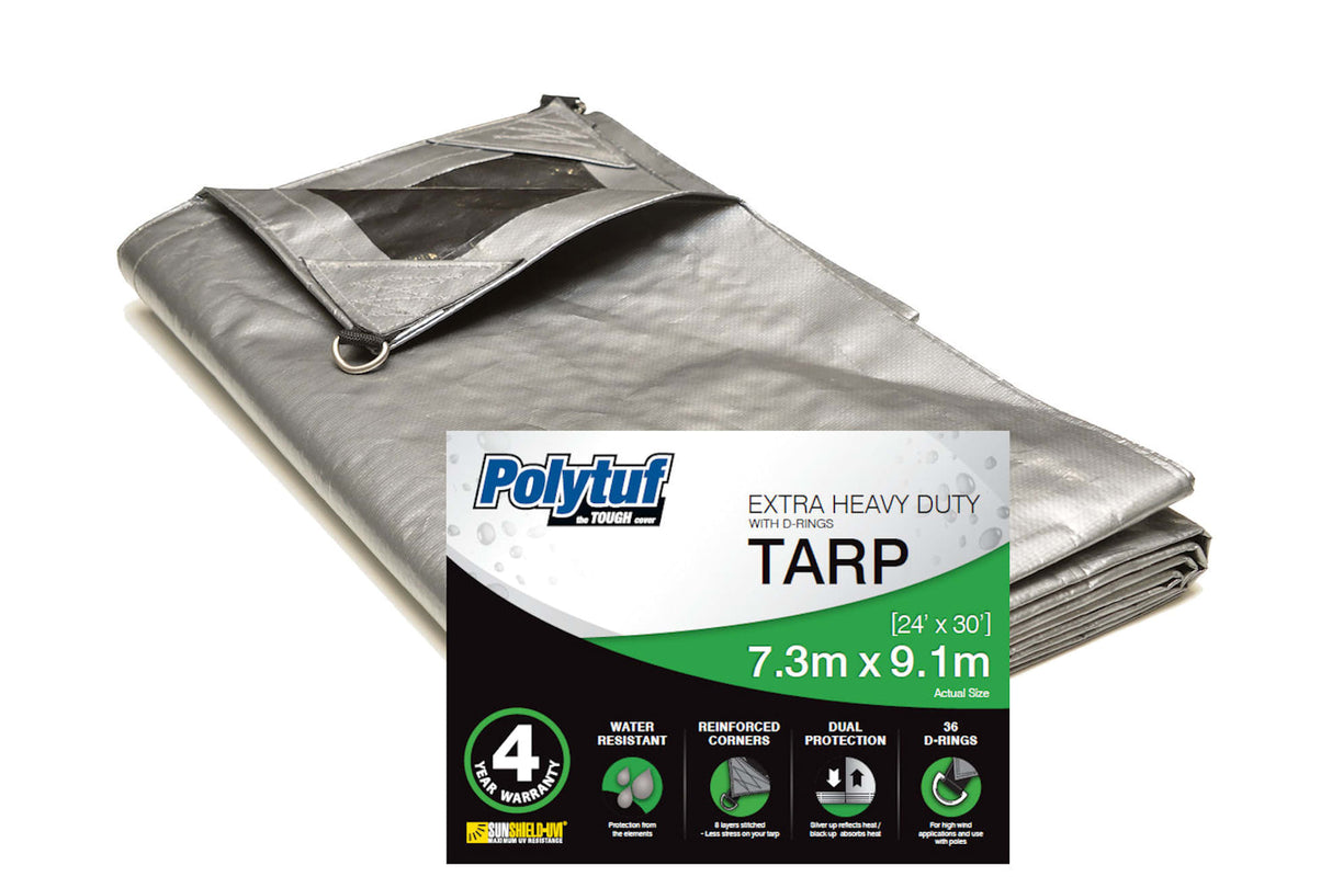 Polytuf Extra Heavy Duty D-Ring Tarpaulin 7.3 x 9.1m