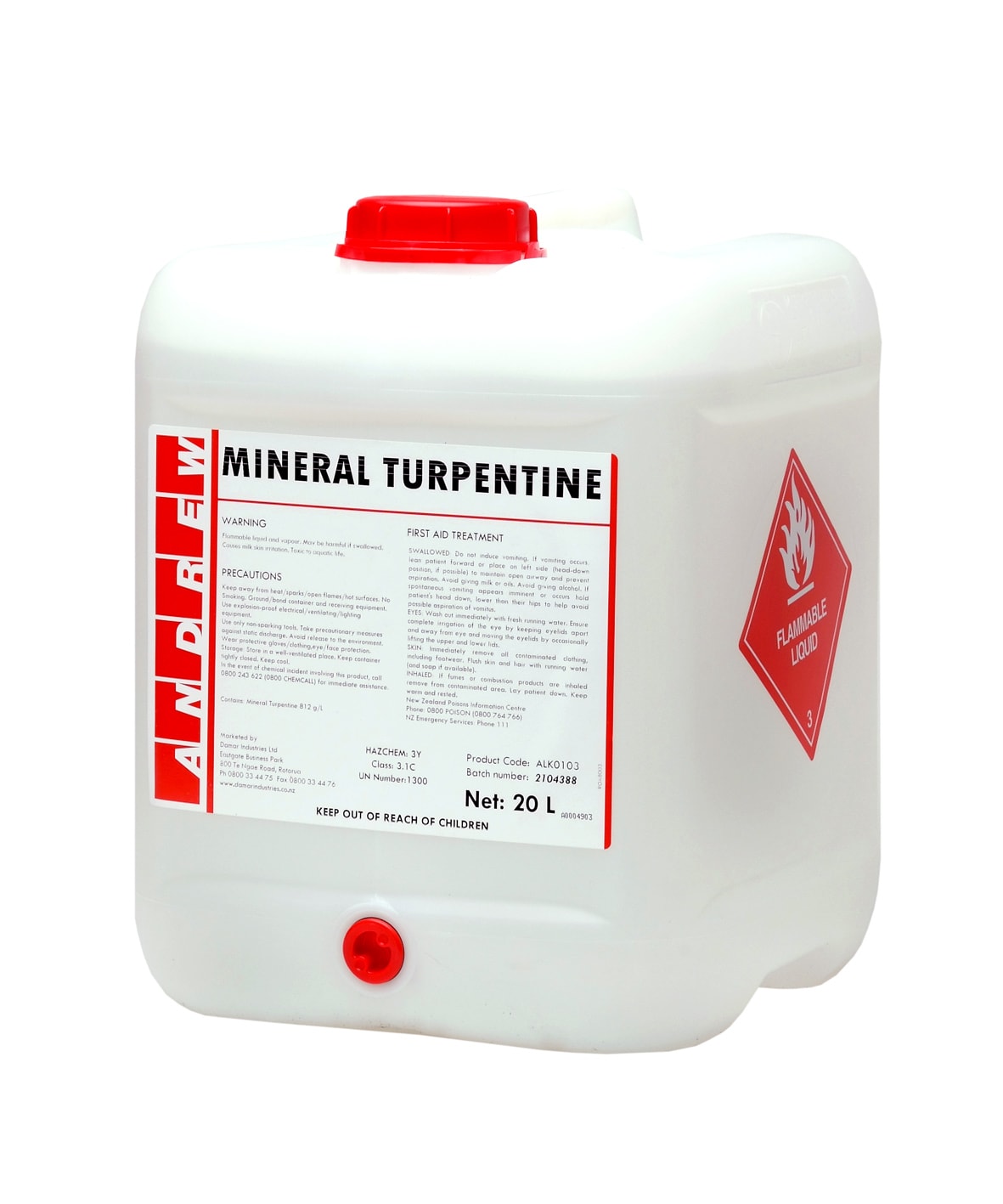 Andrew Mineral Turpentine 20L