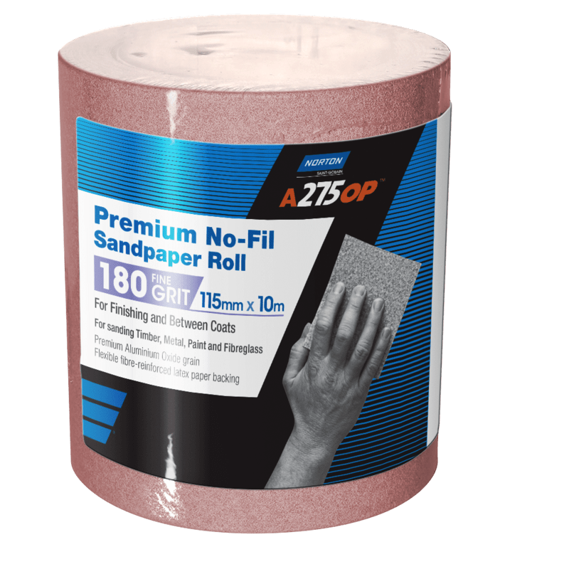 Norton No-Fil No-Fil Paper Roll 1EA P180 Grit 115x10M (Each)