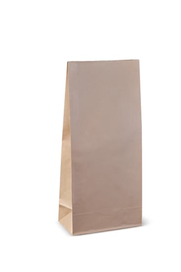 Premium 3KG retail bags, brown with viewing window, poly-lined, heat-sealable, ideal for dry food storage, 400 per case.