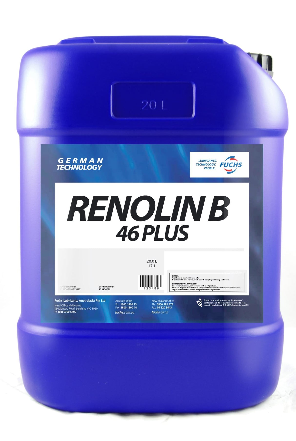 Fuchs Renolin B 46 Plus Hydraulic Oil 20L