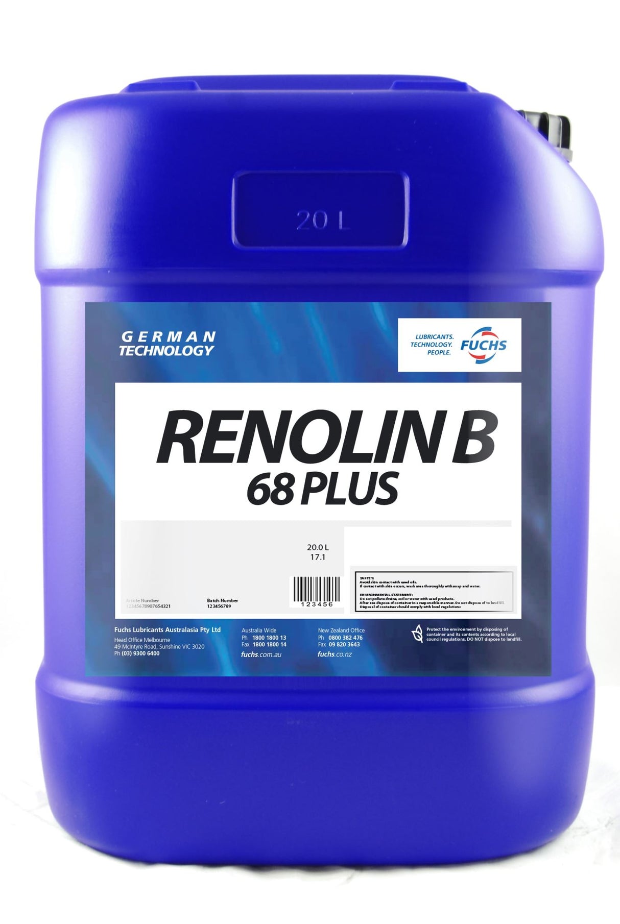 Fuchs Renolin B 68 Plus Premium Hydraulic Oil 20L