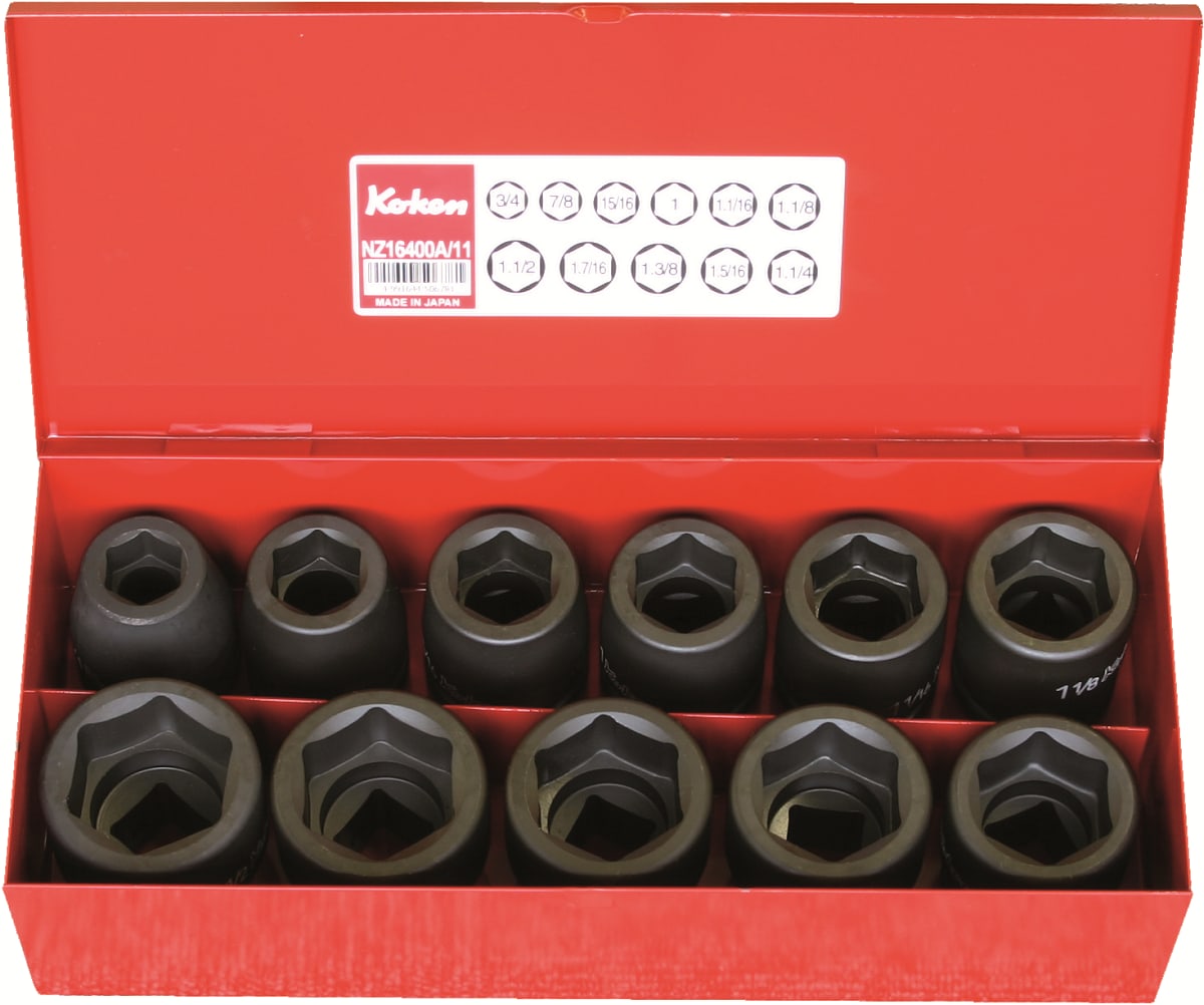 Koken Impact Socket Set ľ" 11 Piece 16201A (Each)