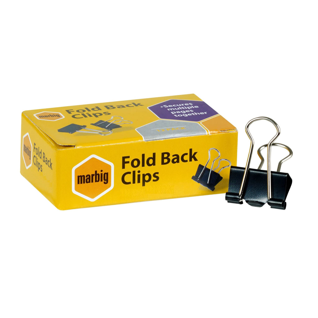 Marbig Fold Back Clip 25mm (Box of 12)