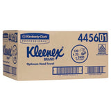 Kleenex 1-ply Optimum Paper Towels in a case of 20 packs, featuring 120 soft, absorbent sheets for seamless hand drying.