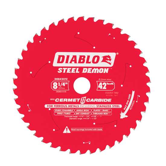 Diablo Steel Demon Circular Saw Blade 42T 209mm (Each)