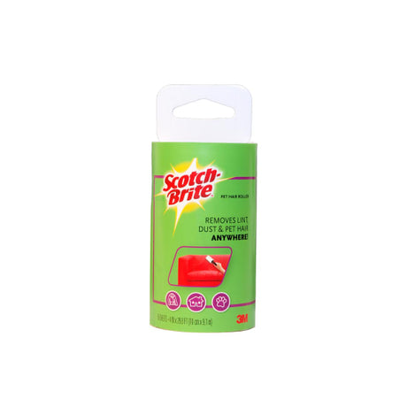 Scotch Brite Lint Roller Remover Refill featuring 56 adhesive sheets for effective removal of lint and pet hair from fabrics.