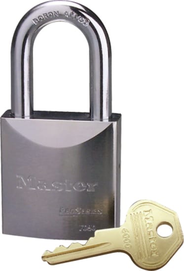 Master Lock 7050 Solid Steel with Chrome Padlock-51 x 9 x 37mm (Each)