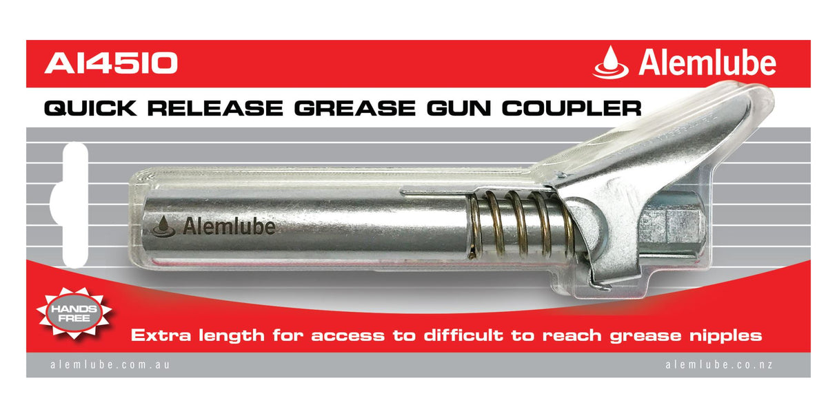 Alemlube Ex-Long Quick Release Grease Gun Coupler 1/8" BSPT(f) (Each)
