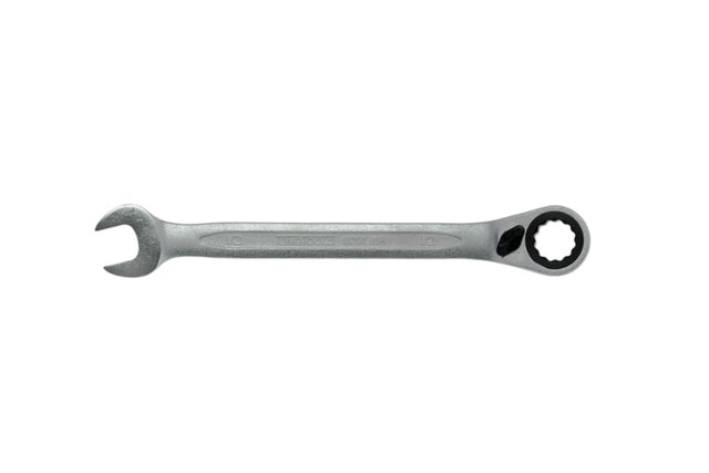 Teng 1/2" Reversible Ratchet Combination Spanner showcasing a 15-degree offset head and polished Chrome Vanadium Steel design.