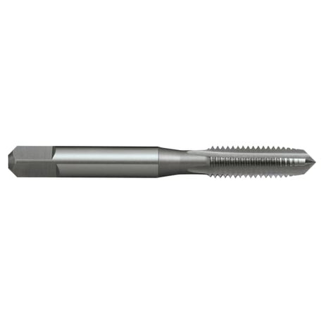 High-speed steel M12 x 1.75 tap with square shank and straight flutes for precise threading in various materials.