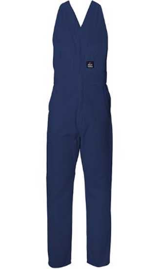 Hard Yakka Easy Action Overall N5121 in Royal Blue, size 5, features durable fabric, pockets, and elastic straps for work comfort.