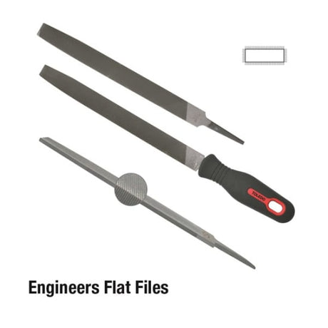 Toledo Flat Second Cut File, 200mm, tapered for precision in tight spaces; ideal for woodworking and metalworking projects.