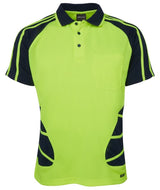 JB's Wear, Day short Sleeve Polo - Lime/Navy (Size: S)