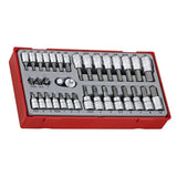 Teng 35pc 1/4 & 3/8in Dr. Bits Socket Set-TC-Tray