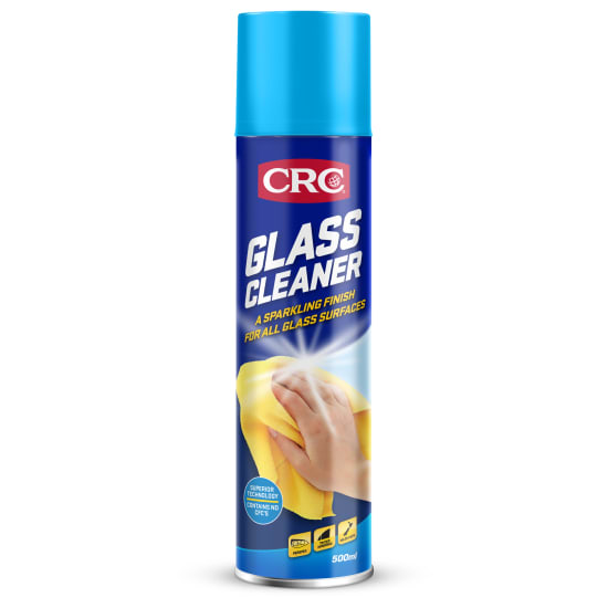 CRC 3070 Glass Cleaner 500g for a streak-free shine on glass, perspex, and marble; fights grime and dust effectively.