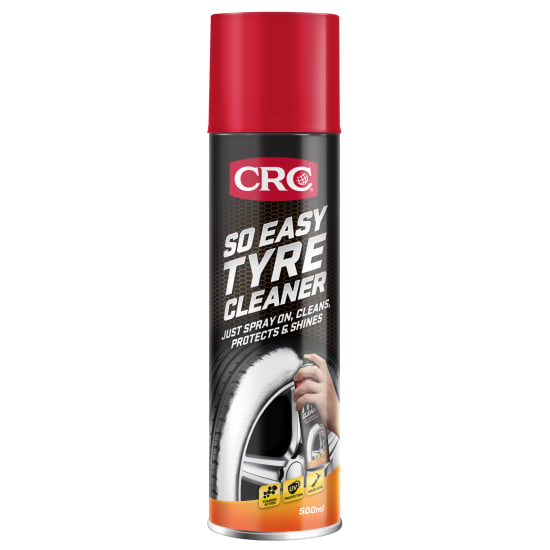 Foaming tyre cleaner in a 400gm can, designed to lift dirt and protect tires effortlessly.