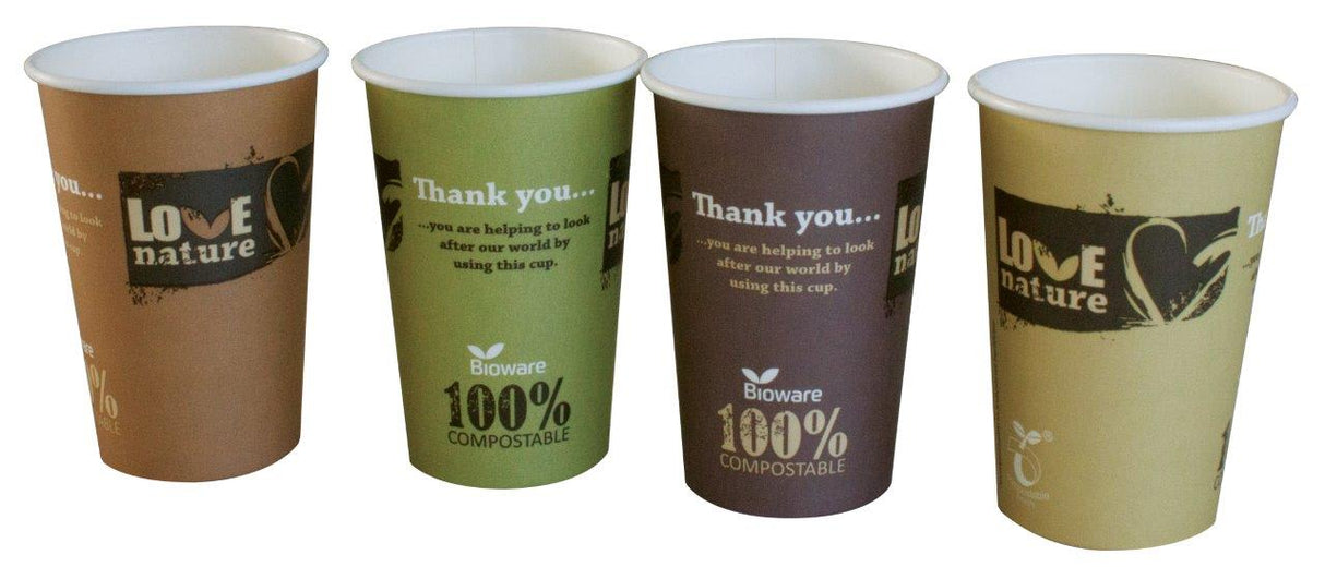 Paper Cups Single Wall Love Nature 10oz 50 (Pack)