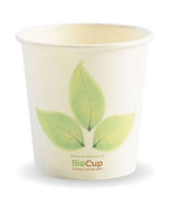 BioPak 63mm Leaf Single Wall Hot BioCup 4oz/120ml 50 (Pack)