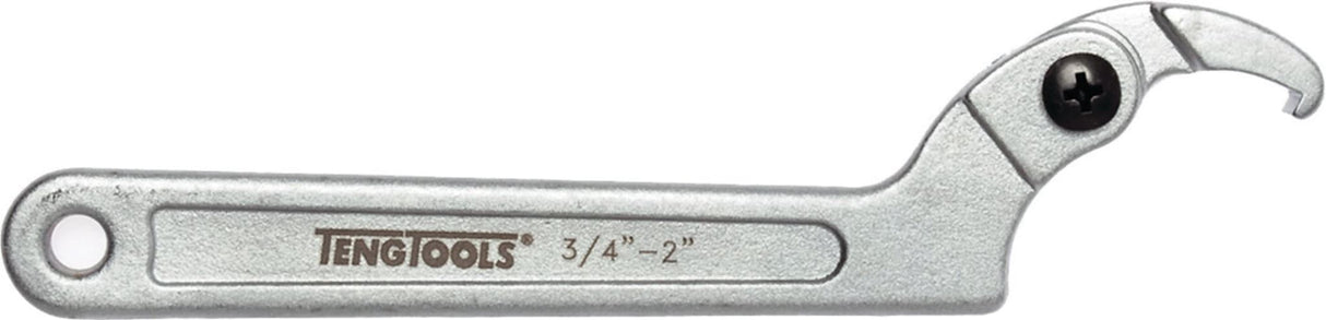 Adjustable Teng HP101 hook wrench, 19-50mm capacity, chrome vanadium steel, 145mm length, ideal for mechanics and plumbing.