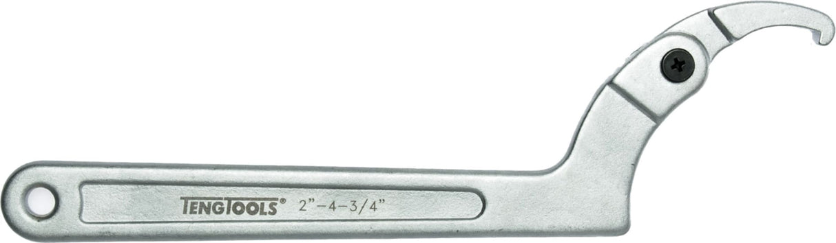 Adjustable Teng HP103 hook wrench (50-120mm) in chrome vanadium steel, perfect for precision handling of locking nuts.