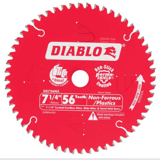 Diablo Saw Blade 56T Non-Ferrous/Plastics-7.25"/184mm (Each)