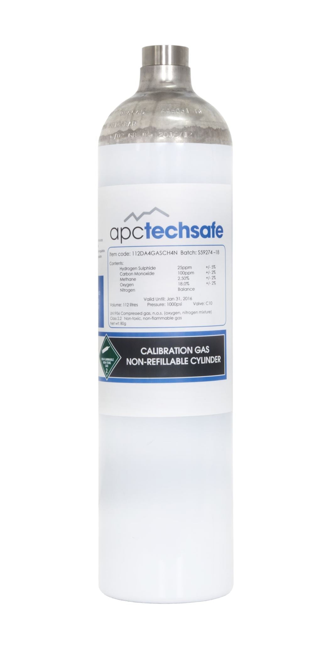 CAC Calibration & Bump Test Gas 112 Quad Gas Mixes