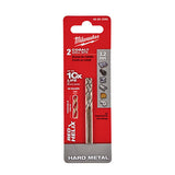 Milwaukee Drill Bit Red Helix Cobalt 2 Pk 3.2mm