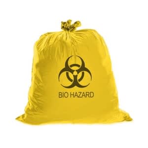 Bio-Hazard Plastic Bag, Yellow 360 x 710mm 50 (Pack)