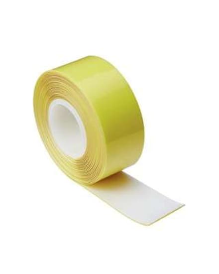 Yellow Quick Wrap Tape II by 3M DBI-SALA, 25mm x 2.7m, for safe tool tethering in construction and outdoor activities.