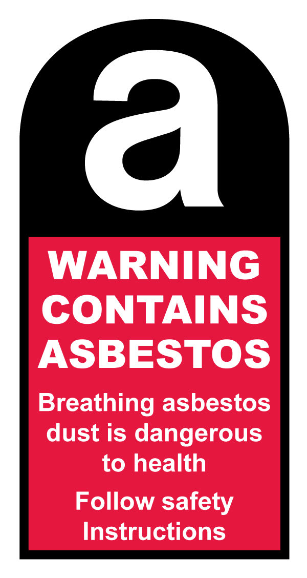 Warning Label | Asbestos W75xH150mm (Pack of 10) - Standard