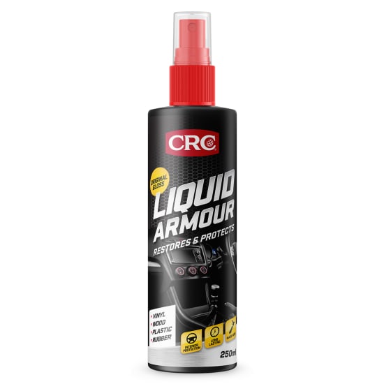 CRC 5023 Liquid Armour 250ml bottle offering surface restoration and UV protection for vinyl, wood, plastic, and more.