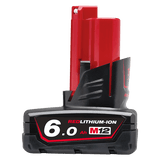 Milwaukee M12 Red lithium-Ion 6.0Ah Battery M12B6