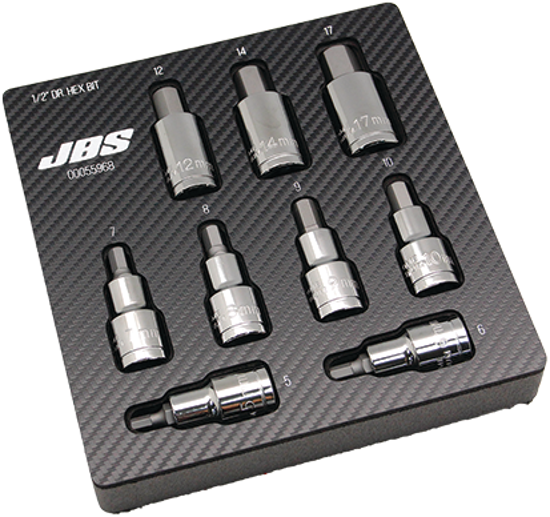 JBS 9 Piece 1/2" Inhex Modpak Socket Set Metric (Each)