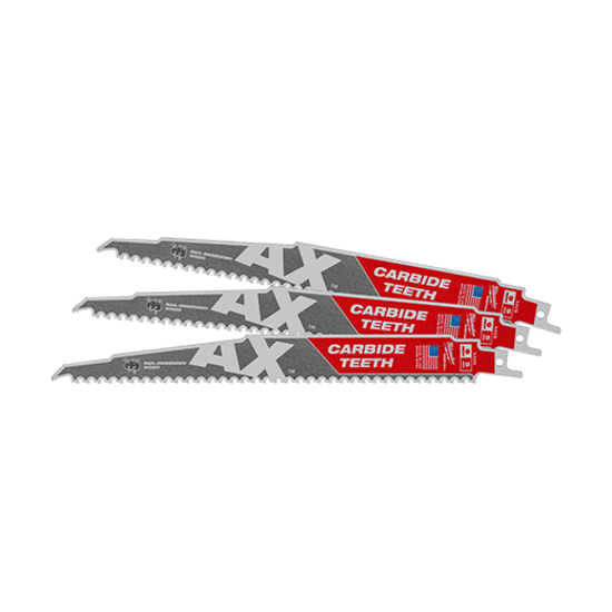 Milwaukee Blade AX Carbide Teeth SAWZALL-230mm-3 Pack