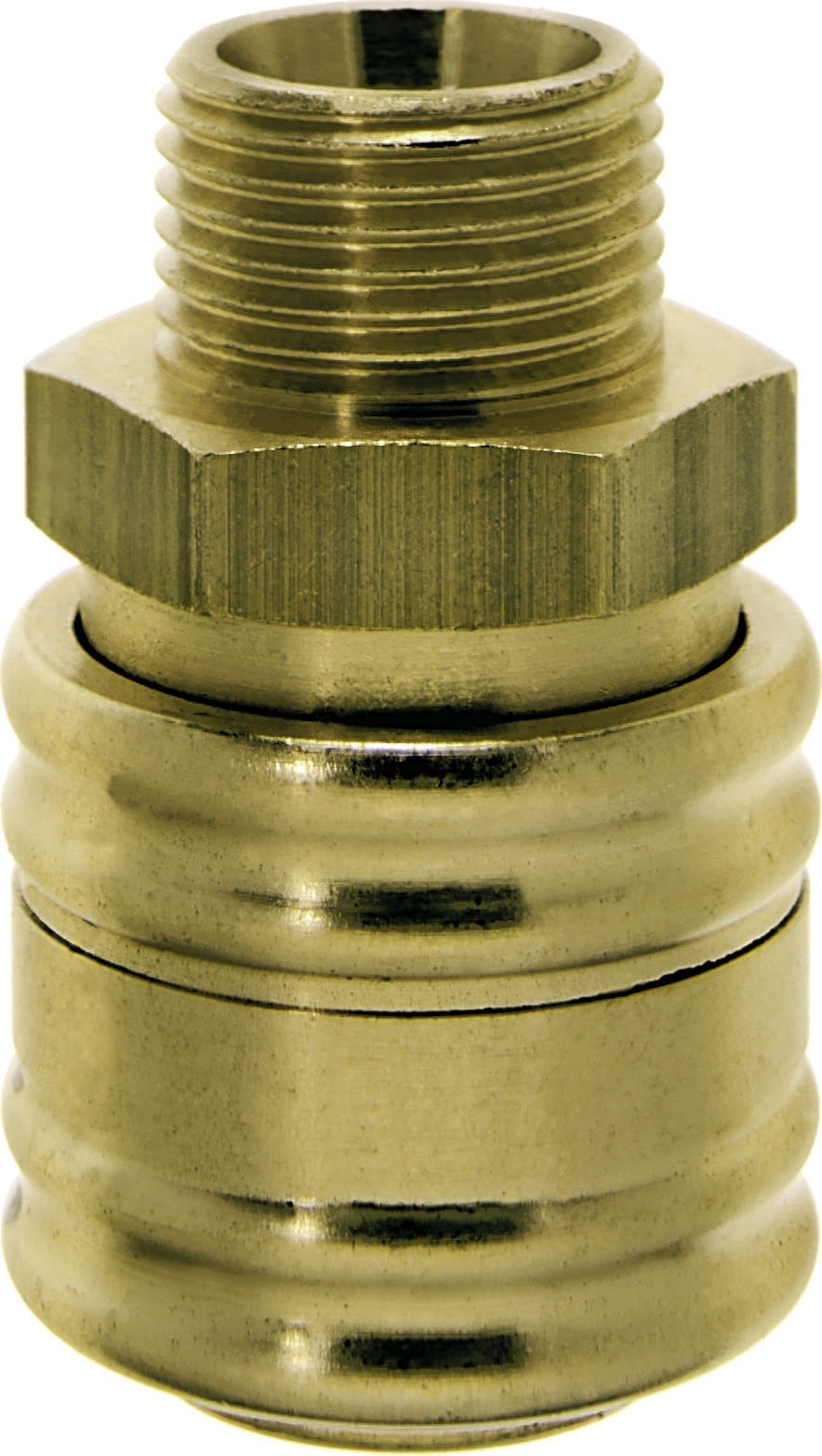 Ludecke brass coupling to 1/4" male BSP thread (Each)