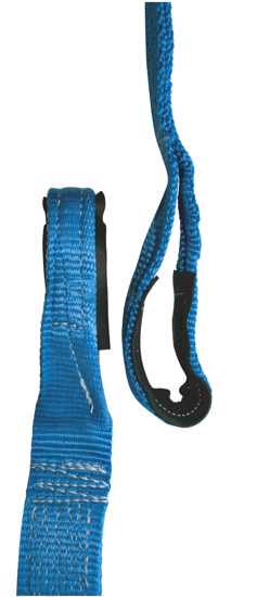 Aerofast 9m recovery snatch strap, 8-ton break strength, UV resistant, leather reinforced eyes for durable off-road vehicle recovery.