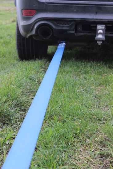 Durable 9m Aerofast Recovery Snatch Strap with 8 tonne strength, leather reinforced eyes, ideal for off-road vehicle recovery.