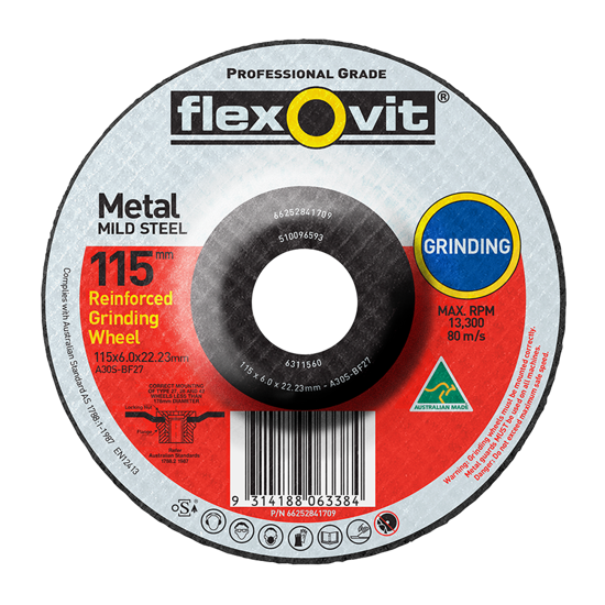 115 x 6.0 x 22mm Grinding Disc Metal-Each