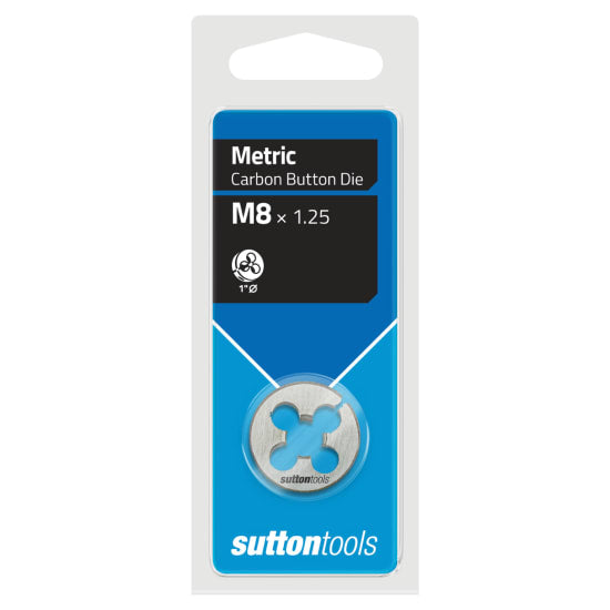 M8 x 1.25 Button Die from Smartfox NZ, durable carbon alloy steel, ideal for cutting male threads in DIY and trade applications.