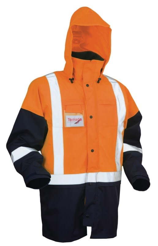 Tornado Advanced, Hi Vis 5-in-1 Jacket - Orange/Navy - L