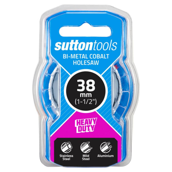 38mm Bi-Metal Cobalt Holesaw designed for precise drilling in various materials with reduced vibration and enhanced durability.