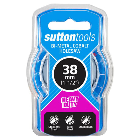 38mm Bi-Metal Cobalt Holesaw designed for precise drilling in various materials with reduced vibration and enhanced durability.